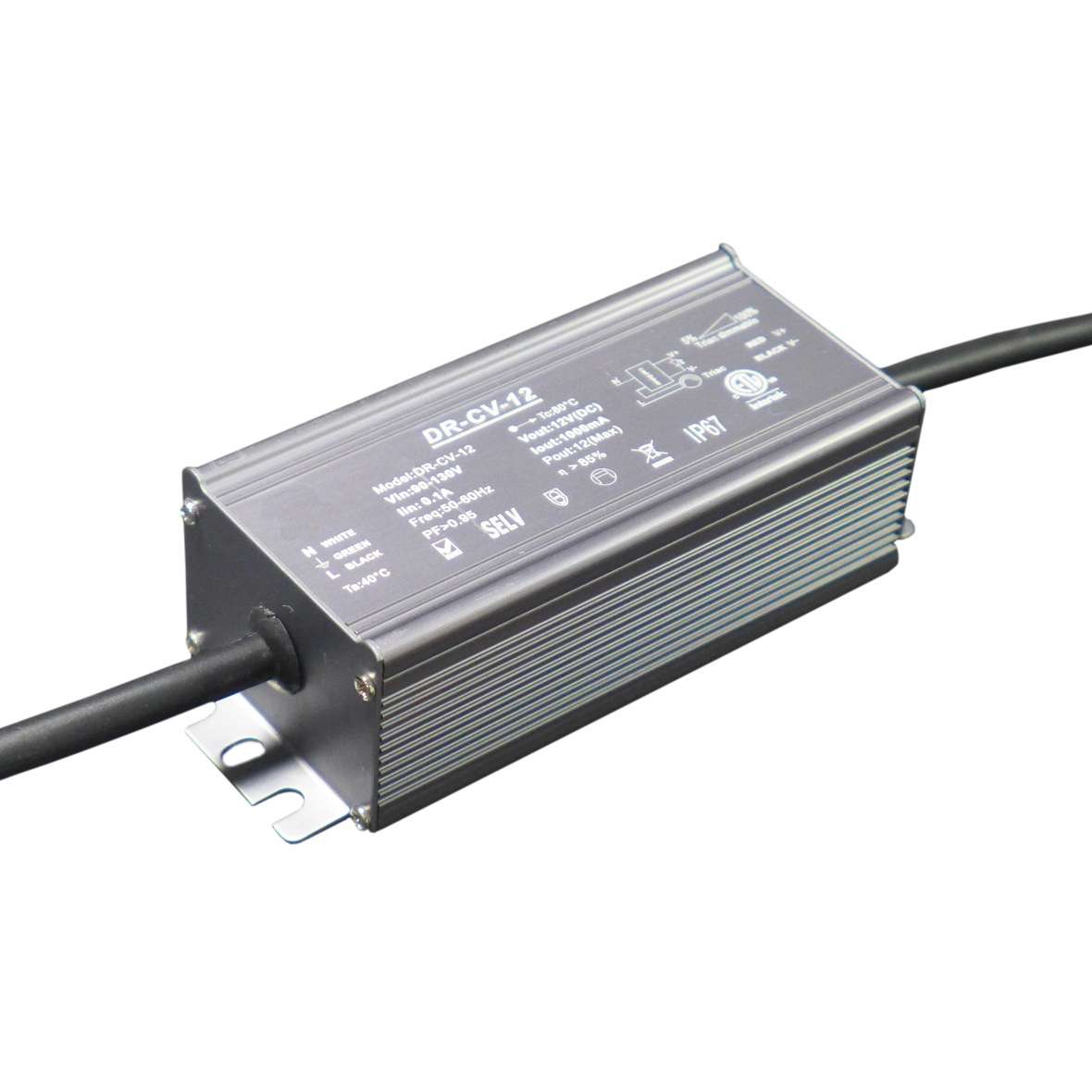 12-24V 100W 恒压可控硅0/1-10V二合一 LED防水 调光开关电源