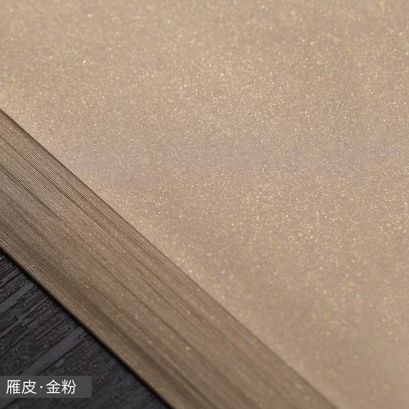 雁皮金粉宣纸书法专用纸手工四尺整张洒金绘画宣纸仿古色黄金粉纸