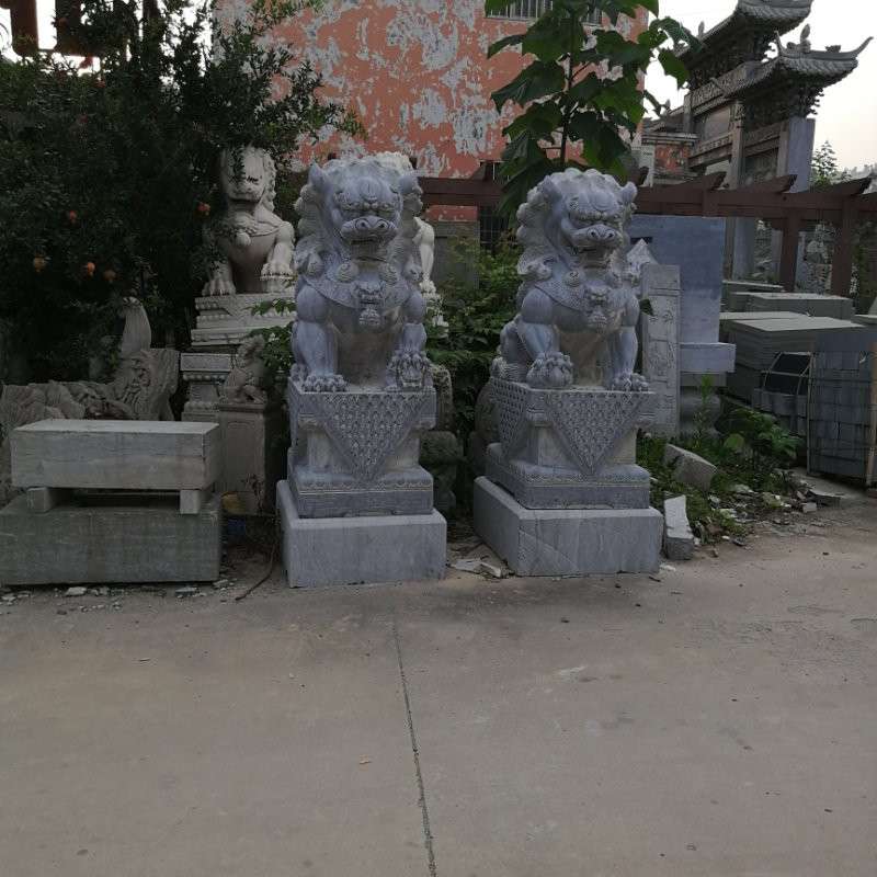 大量供应花岗岩石雕狮子仿古景观石雕动物公司酒店门口石雕狮子