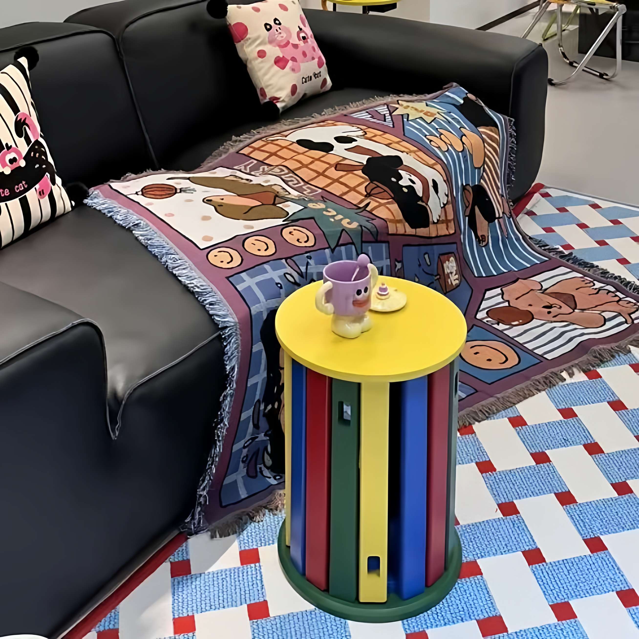 多巴胺凳子家用实木可叠放组合圆凳叠叠凳凳子创意客厅移动小边几图片