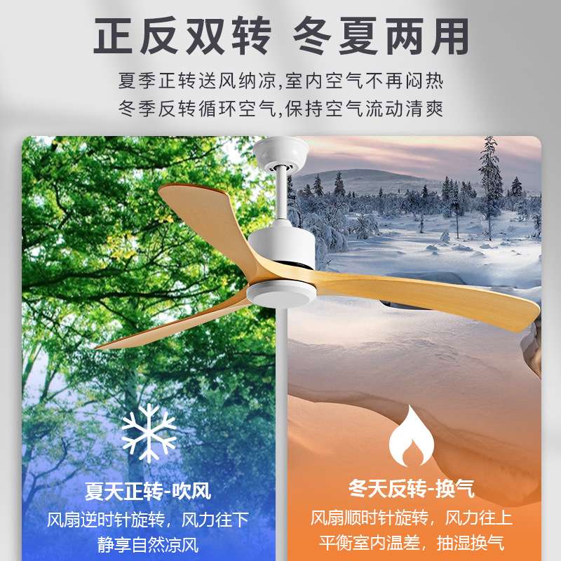 北欧大风力工业无灯吊扇厂家餐厅客厅复古吊顶风扇工业风设计遥控