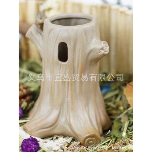 跨境宠物喝水器摆件树桩仿真设计宠物屋栖息仓鼠饮水搭配装饰品