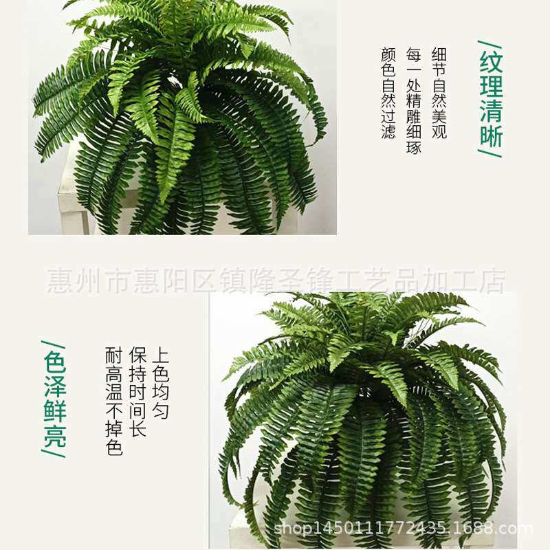 跨境仿真蕨类绿植人造波士顿蕨叶家居装饰仿真波斯草挂墙绿植摆件