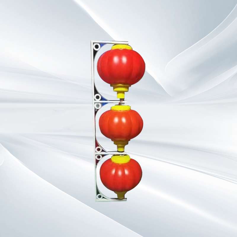 亚克力灯笼led户外路灯 60CM灯杆装饰三连串防水发光塑料灯笼50cm