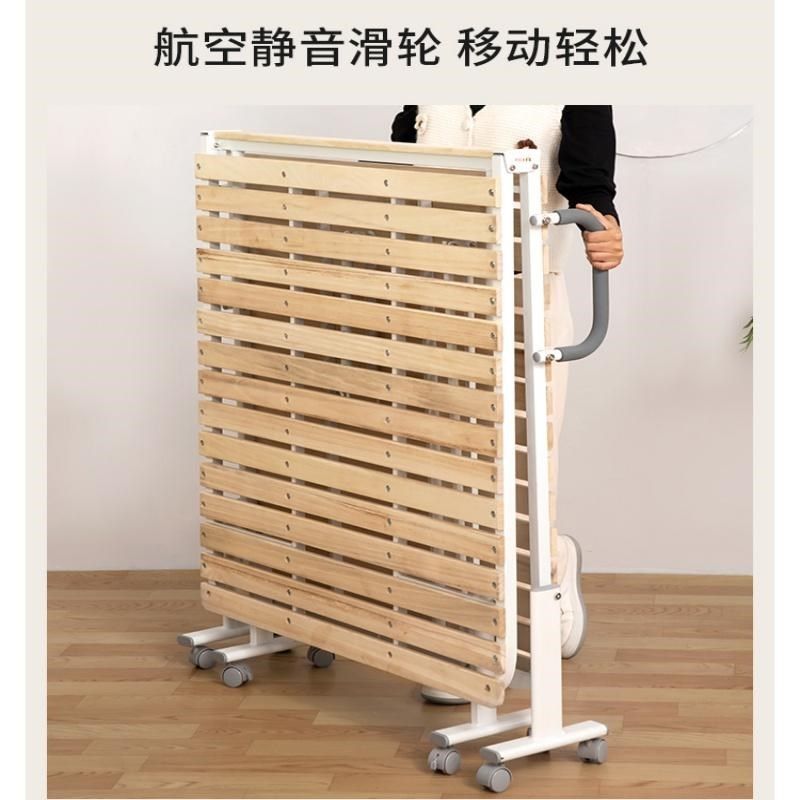 出口实木硬板折叠床办公室午休单人床午睡床家用成人透气排骨架床