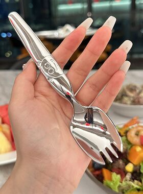 【老板娘家里自用款】儿童316不锈钢叉子吃饭叉勺子叉汤匙叉形勺