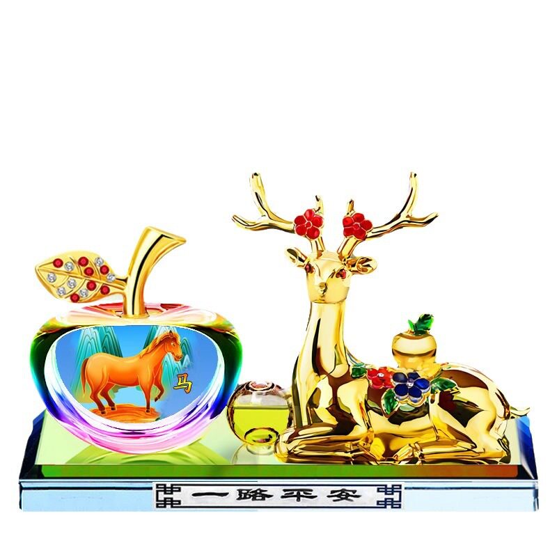 车内装饰品高档创意香薰座车载中控台摆饰一路平安汽车摆件生肖