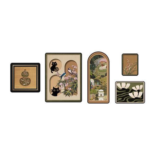 中古风客厅装饰画法式复古沙发背景墙挂画高级感小众组合壁画卤猫