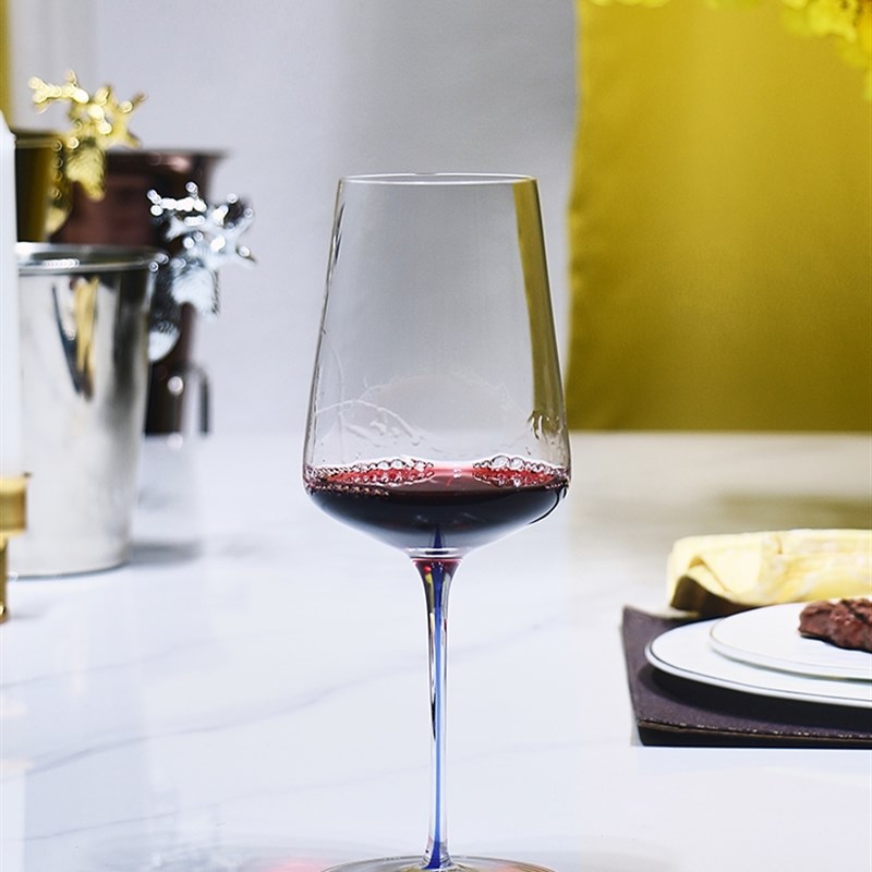 罗派高端手工波尔多红酒杯高脚彩杆勃艮第酒杯 便携旅行盒单只2只
