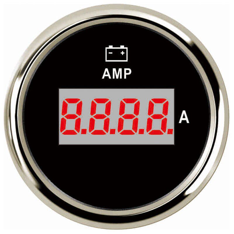 52mm电流表安培电压表改装带镇流器汽车50A80A通用仪表12V24V带灯