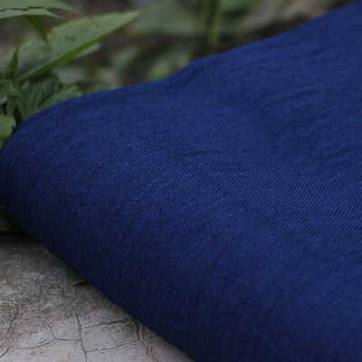 倚山人古法传统蓝染手织土布粗布斜纹提花茶席门帘桌布宽40cm