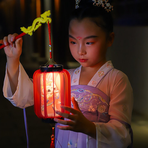 中秋节灯笼儿童花灯手工制作diy材料包2025儿童手提发光古风宫灯