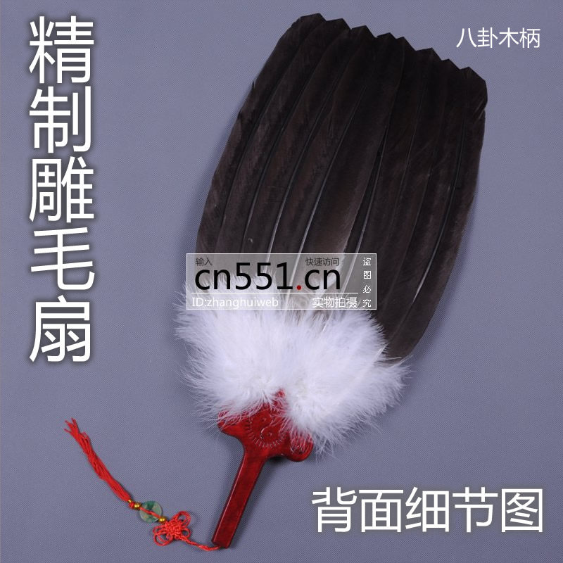 雕毛扇腰诸葛孔明鹰毛扇网红扇子纯手工苍鹰毛工艺扇非遗羽毛扇
