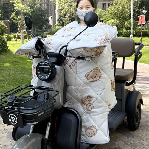 2024新款电动三轮车秋冬季连身挡风被加大侧翼护腿防风保暖加绒