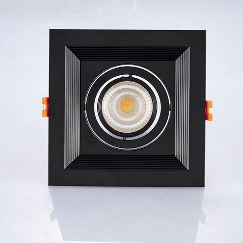 单头黑色方型10W led双头格栅灯射灯 嵌入式斗胆天花板灯 COB筒灯