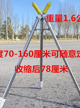 长竿炮台支架不锈钢伸缩炮竿龙门三角架传统钓长杆带滑轮钓鱼支架