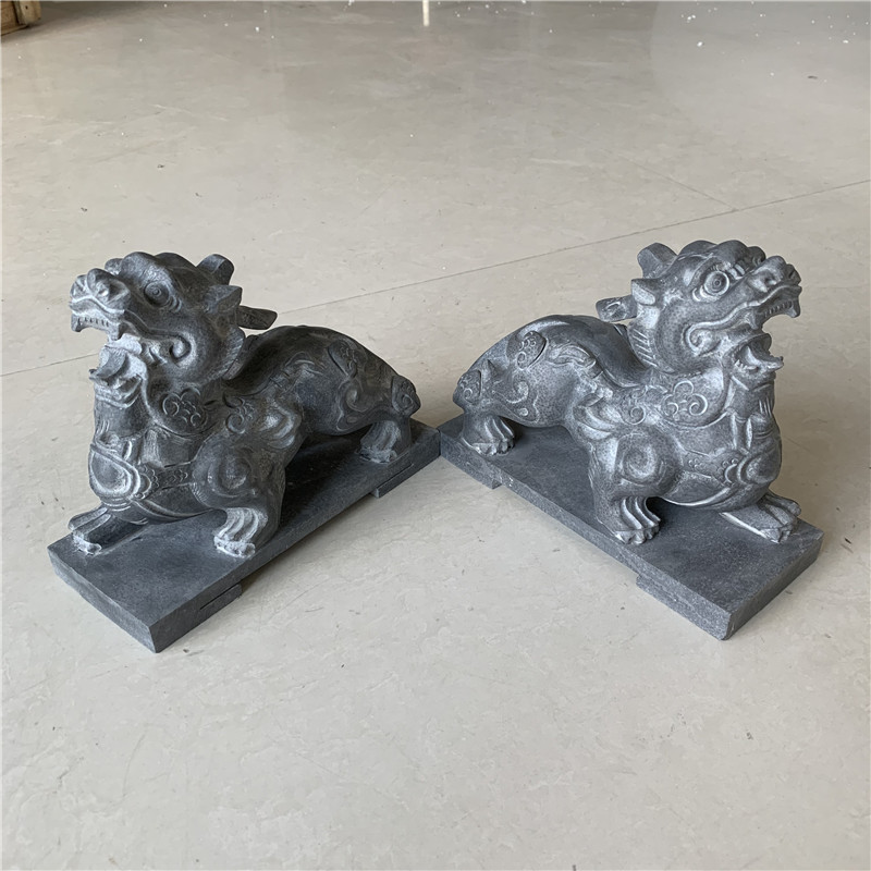 石雕貔貅摆件公母一对皮休天然石材雕刻家居客厅青石石头貔貅
