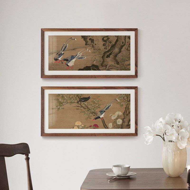 《菊桂山禽图》陈琳法式中国风中古风挂画古典花鸟中式高级感挂画
