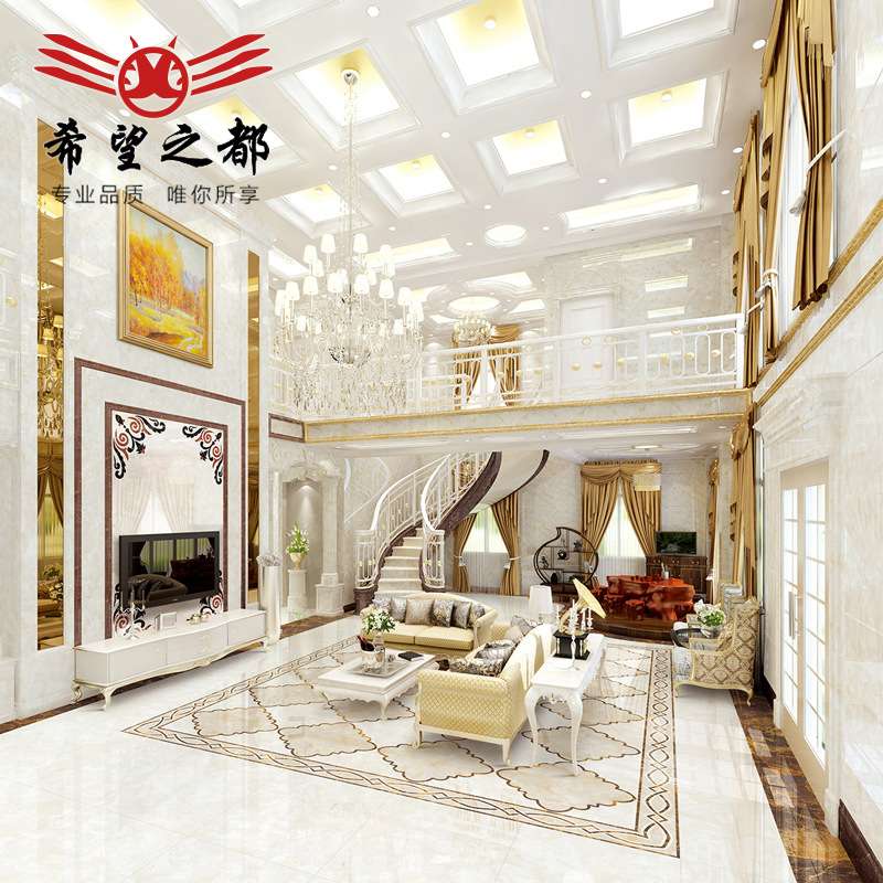 希望之都佛山工厂现代简约客厅金刚石地砖 瓷砖800x800客厅地板砖
