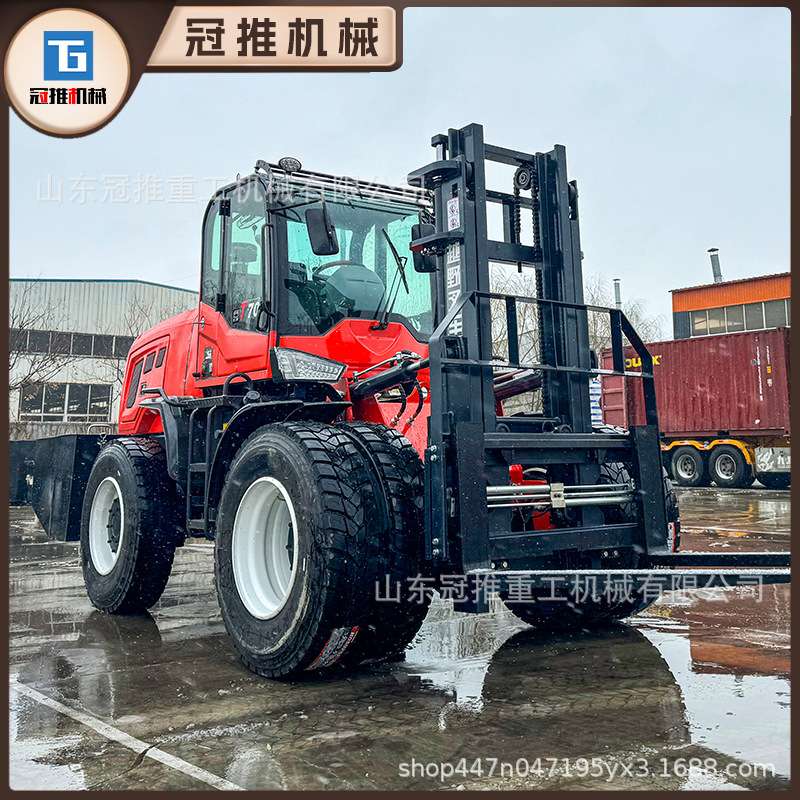柴油四驱越野叉车 3吨4吨5吨液压装卸车 抱夹后转升降起重搬运车