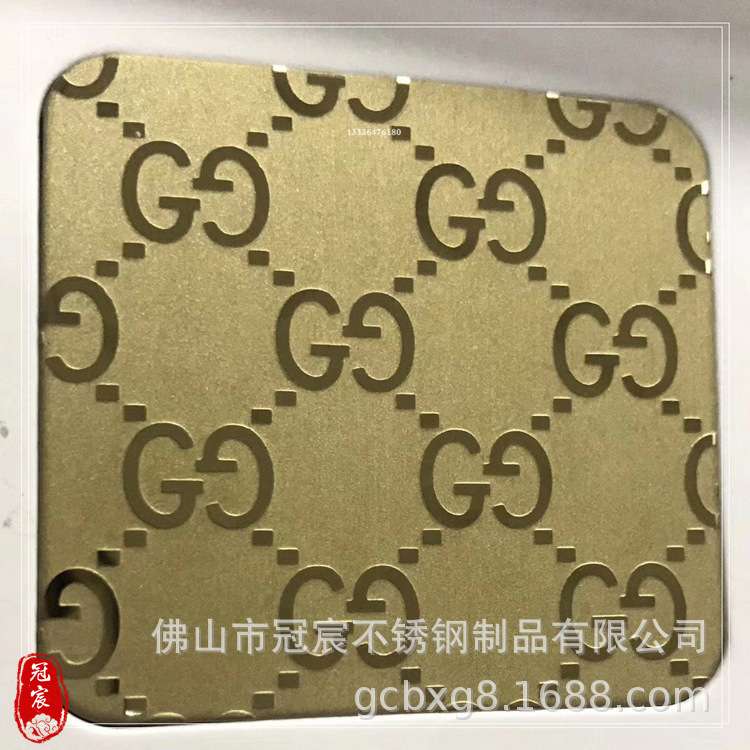 供应304不锈钢发纹蚀刻板 镭射工艺仿铜不锈钢板 铝单板腐蚀