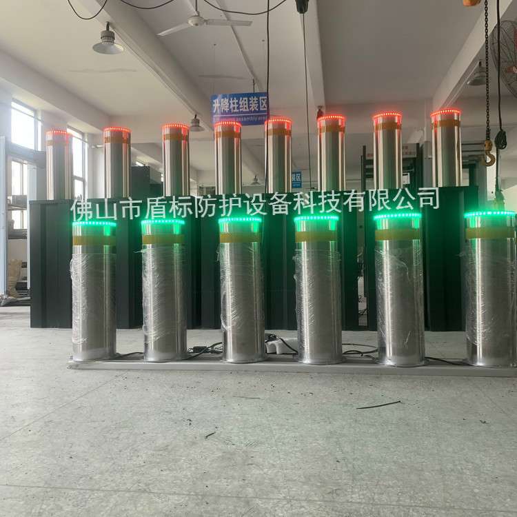 智能活动地桩升降柱,车牌识别控制自动起落伸缩桩,防撞不锈钢立柱