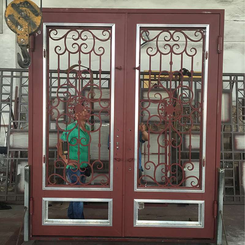 现代自建房铁艺别墅大门庭院子对开门小区铁艺家用乡村进户双开门