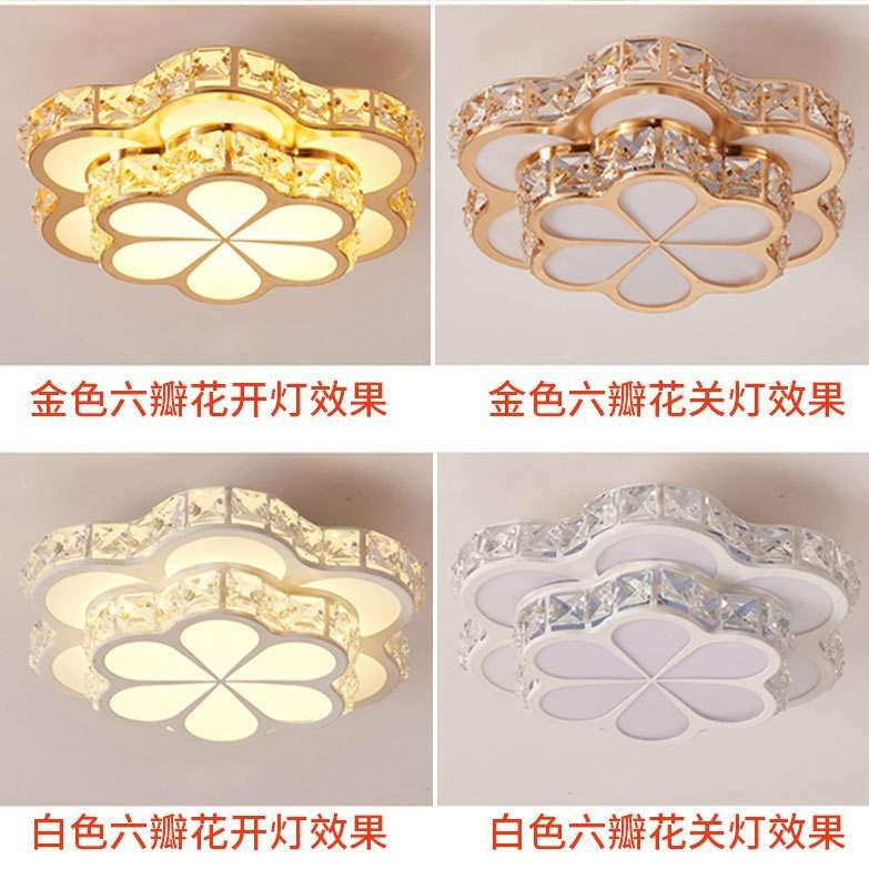 水晶过道走廊灯奢华水晶圆形吊顶孔灯嵌入式led玄关灯入户灯
