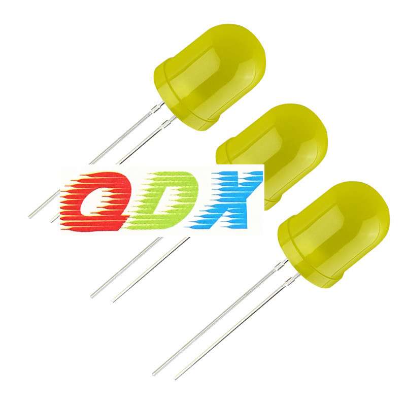 10mm黄发黄 圆头LED指示灯珠超亮直插指示灯LED发光二极管
