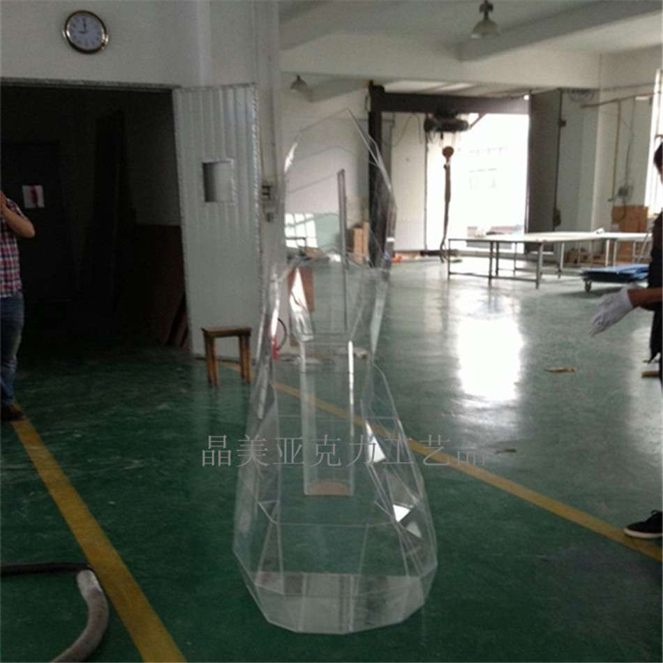 透明有机玻璃亚克力板异形热弯半弧形U形曲面厚板染色加工PC厂家
