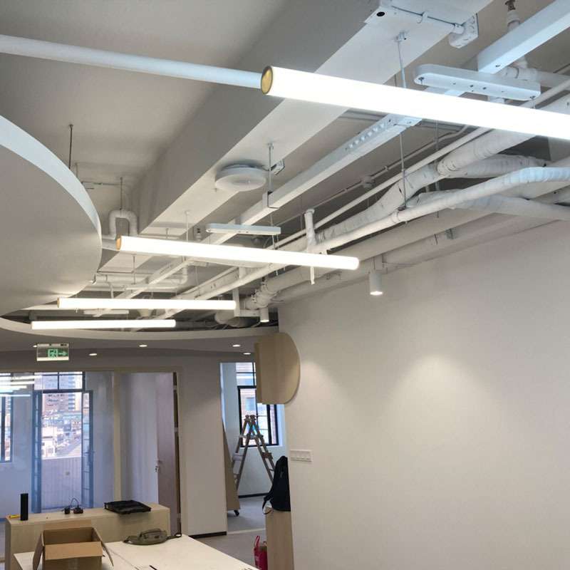 led长条吊灯个性创意吊线圆形现代风格灯管餐厅吧台简约办公室灯