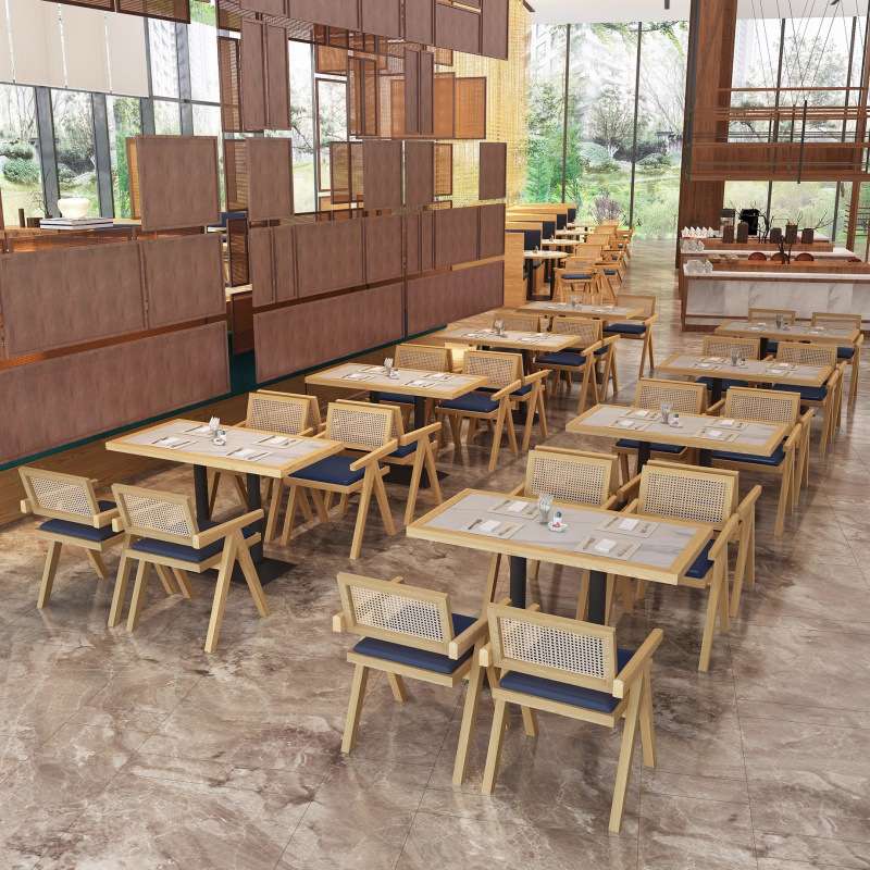 靠墙卡座沙发桌椅组合咖啡厅面馆西餐厅清吧连锁餐饮饭店实木桌椅