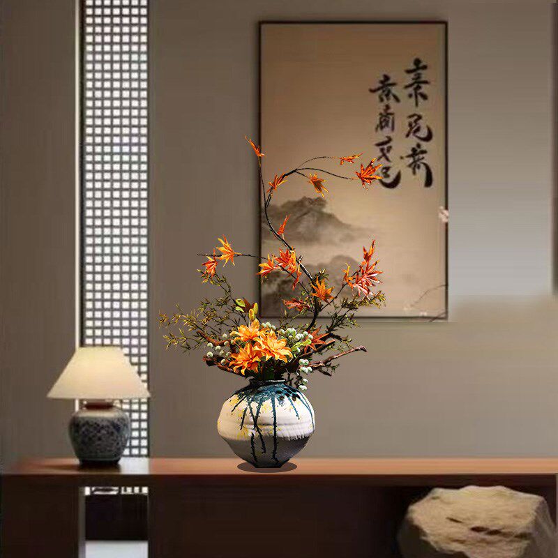 禅意宋代新中式陶瓷美学花瓶民宿家居玄关别墅酒店花卉高级装饰品