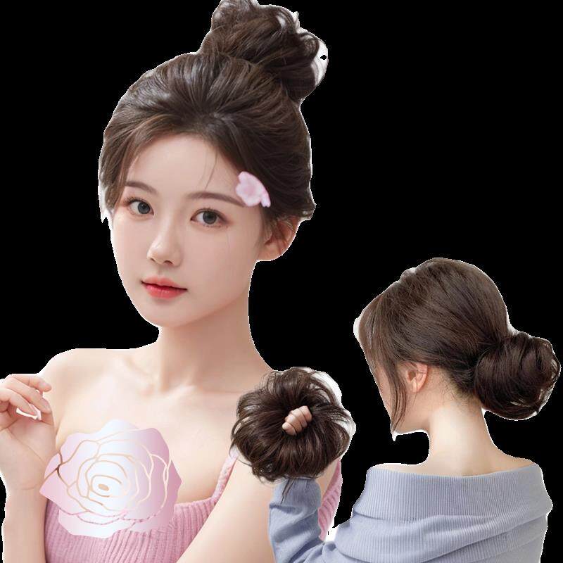真发丸子头假发发圈发苞神器盘发器假发圈假发辫马尾专用花苞头低