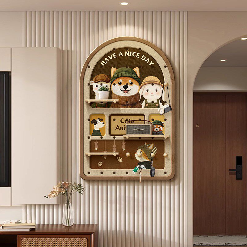 卡通客厅装饰画洞洞板置物架沙发背景墙挂画创意儿童房间墙面布置