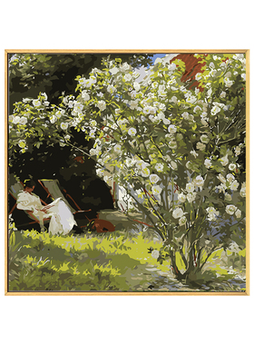 莫奈花园数字油画diy填充涂色手工手绘世界名画丙烯油彩装饰挂画