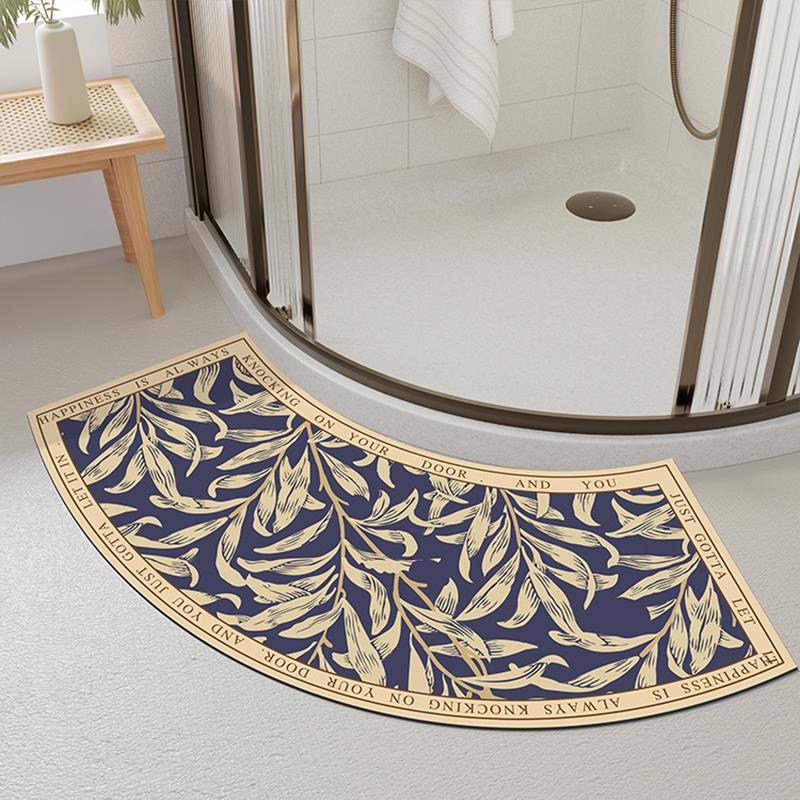 复古浴室地垫橡胶软垫卫生间半圆吸水门垫脚踩半圆弧形防滑垫子