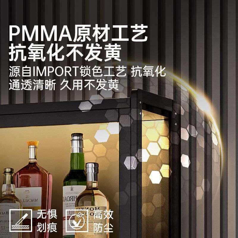 带锁酒柜客厅靠墙展示柜2025新款家用透明玻璃白酒储藏柜小型酒架