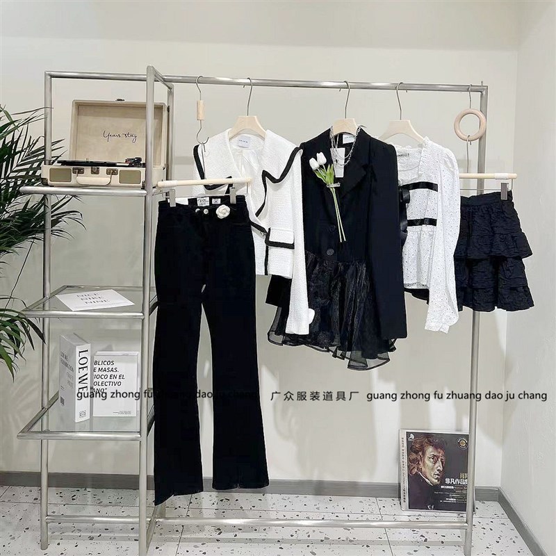 服装店展示架不锈钢货架女装店落地架创意多层陈列架鞋包帽挂衣架