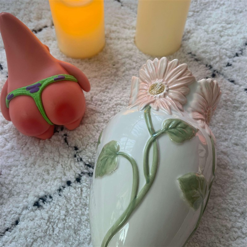 向日葵浮雕陶瓷花瓶摆件奶油色客厅餐桌干花养插花北欧式装饰水培