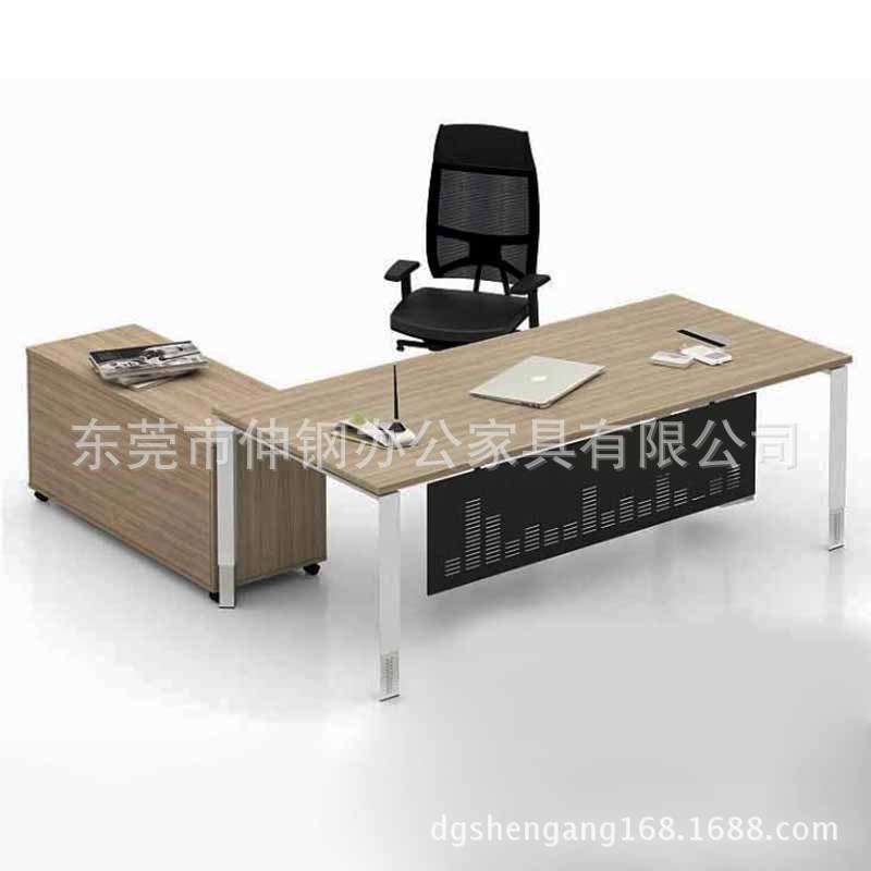 经理主管办公桌 简约时尚新款板式带侧柜电脑桌厂家直销 东莞家具