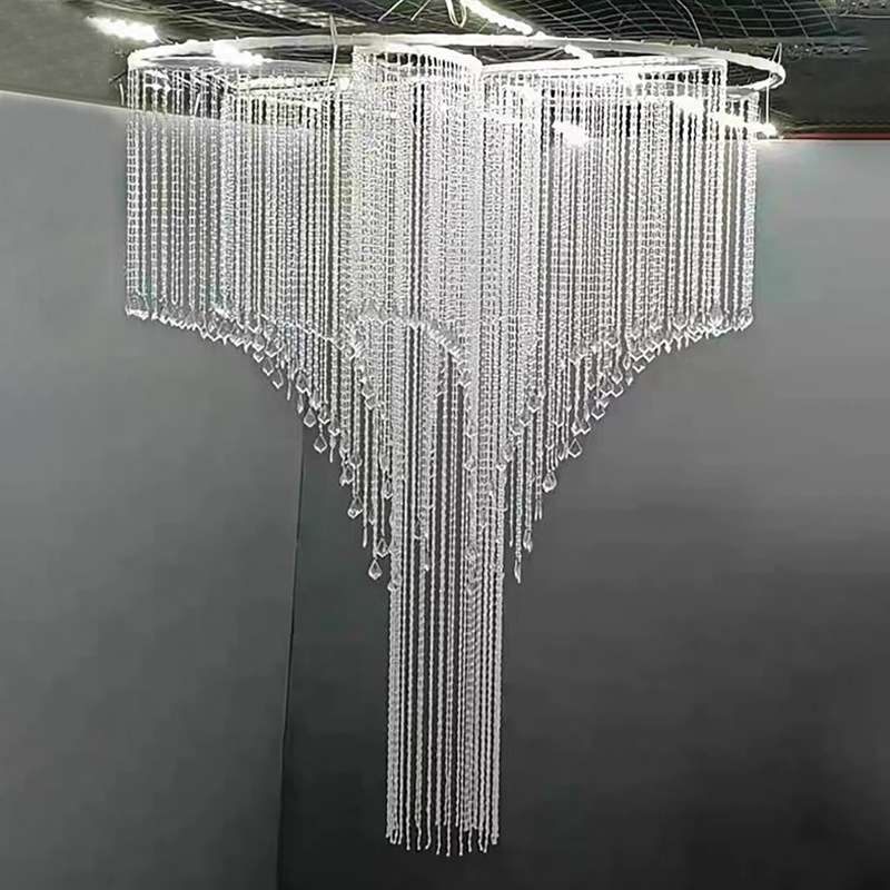 婚礼堂水晶吊顶装饰仿水晶亚克力珠帘婚庆路引挂件弧形舞台装饰帘