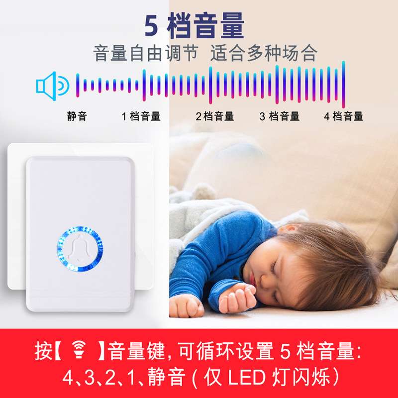 红外感应门铃家居店铺欢迎光临感应器48首音乐跨境货源智能感应