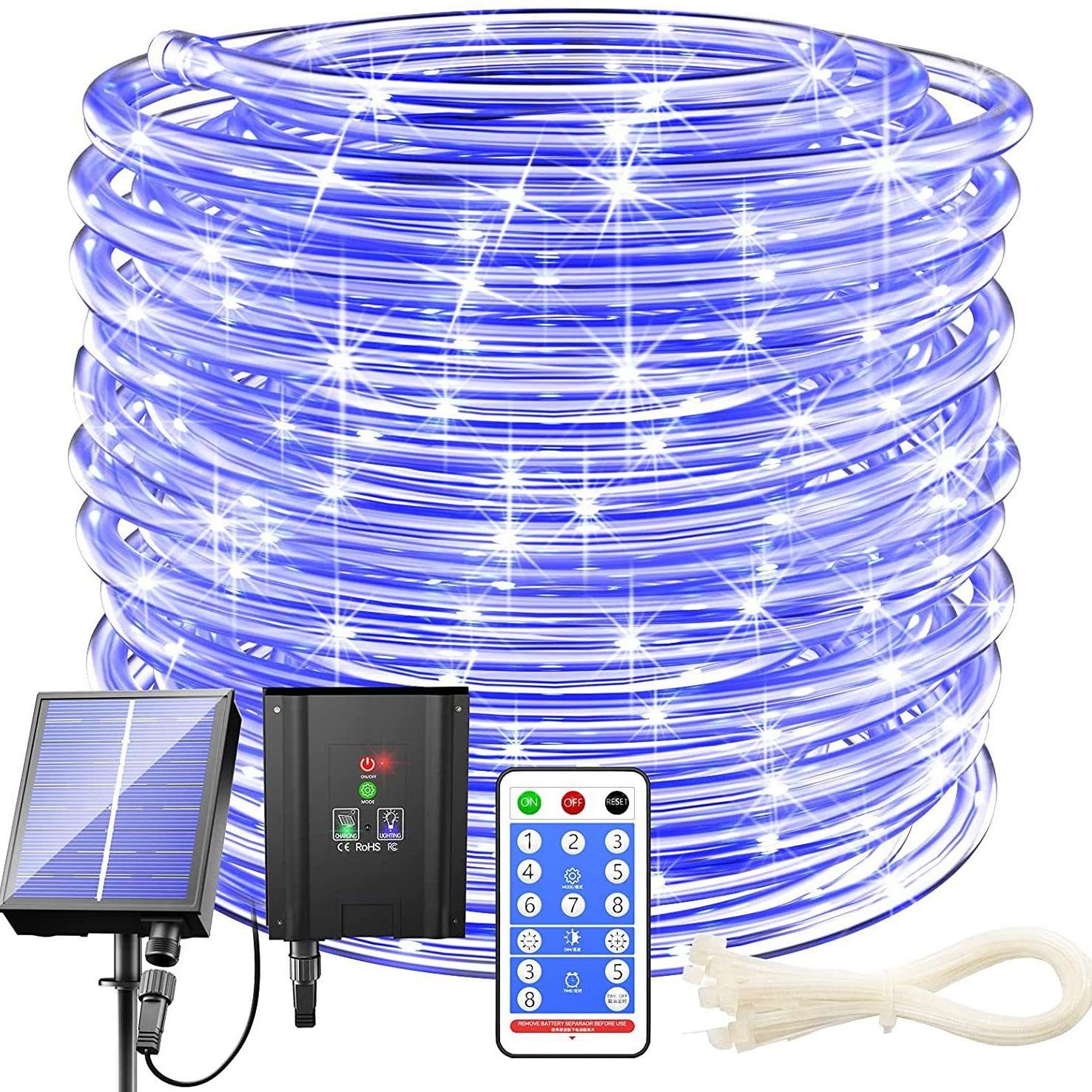 led灯带太阳能管子圣诞灯彩灯户外亮化防水软管庭院装饰灯