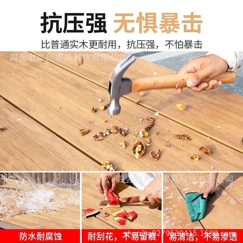 户外庭院桌椅塑木桌面编制仿藤椅塑木桌楼顶露台阳台花园劳斯椅