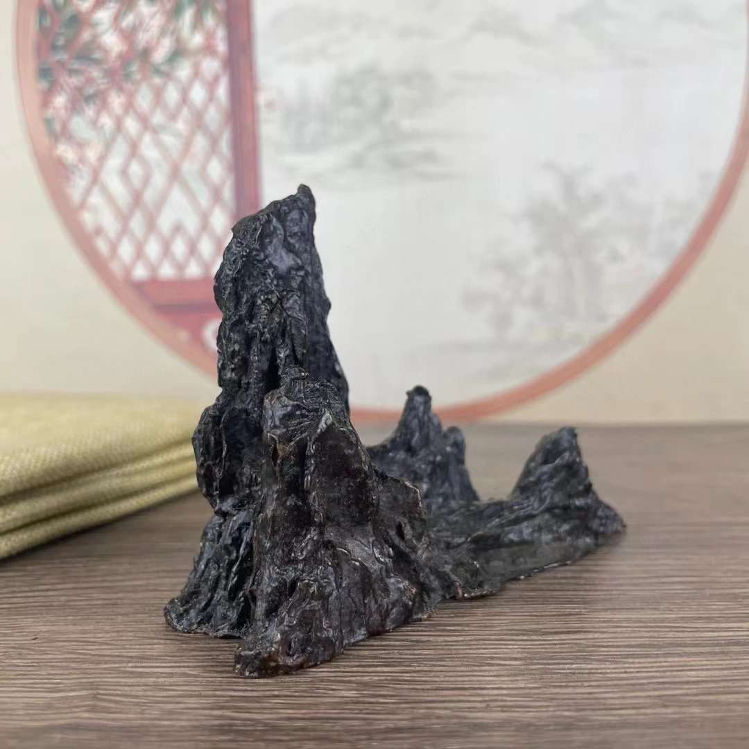 仿古实心山型金属摆件山峰笔架假山桌面办公装饰摆件家居书房文房图片