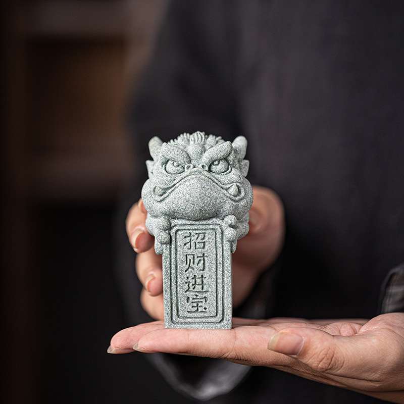 招财桌面摆件生肖龙金蟾麒麟印章装饰品鱼缸盆栽造景景观茶宠茶玩