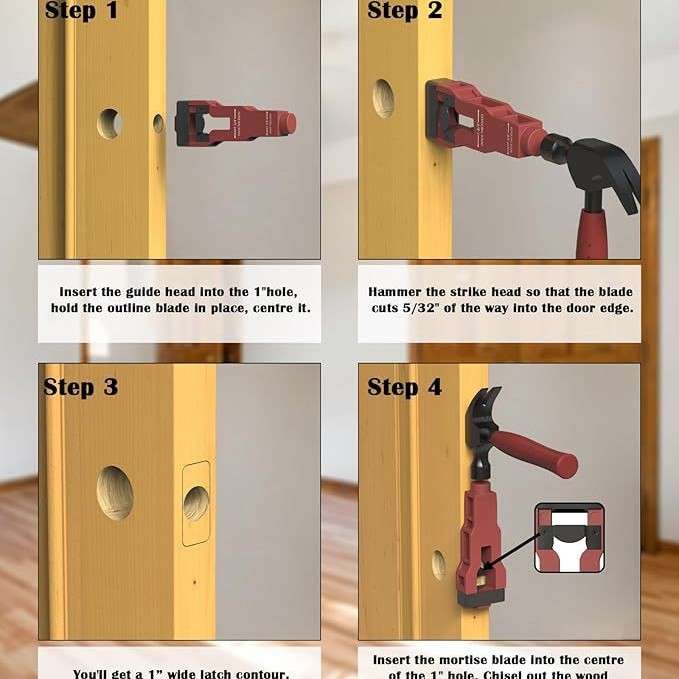 门闩锁mortise工具1-3/4“或1-3/8安装套件卸下材料以安装门闩锁 - 实物图
