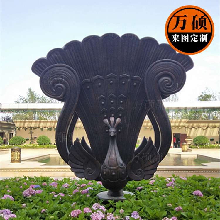 铸铜孔雀开屏雕塑 园林广场小区铜雕天鹅雕塑 地产景观装饰动物