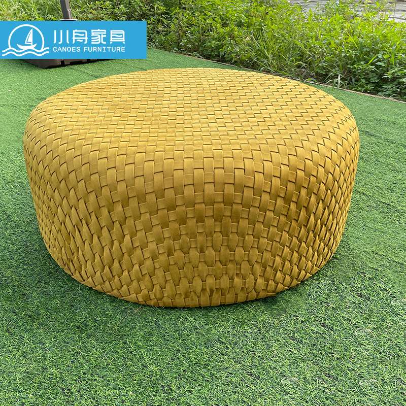 布艺凳子家用矮凳脚踏简约客厅沙发茶几创意墩子实木内胆编织圆凳